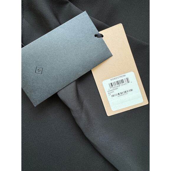 NWT Halogen Crew Neck Ruffle Hemline Black Long Sleeve Petite Dress Size L - Picture 5 of 5